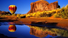 Nature water Arizona reflections hot air balloons rock 