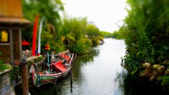 Nature water Boats tilt-shift