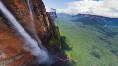 Nature water clouds jungle waterfalls forests Angel Falls 