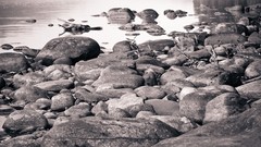 Nature water coast rocks monochrome