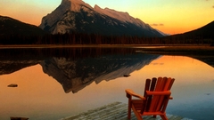 Nature water Lake reflection chair