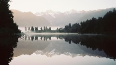 Nature water Mountains black and white widescreen rivers