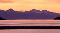 Nature water Mountains evening Alaska Range lakes
