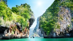 Nature water Mountains skies