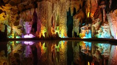 Nature water rocks reflections caves multicolor