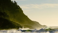 Nature water surfing waves mist