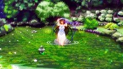 Nature water vegetation Plants Anime lotus hats Ribbons long 