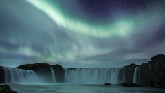 Nature waterfalls iceland aurora borealis