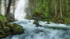 Nature waterfalls rivers forests