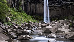 Nature waterfalls rocks Skaftafell National Park