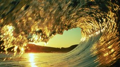 Nature wave ocean golden high Resolution