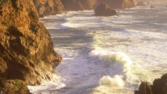 Nature waves cliffs Sea