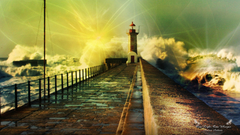 Nature waves piers lighthouses