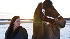 Nature winter Animals country cold woman Horses fields models 
