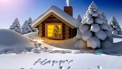 Nature winter cartoons 3D modeling