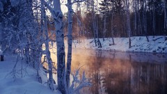 Nature winter mist rivers