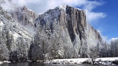 Nature winter Mountains rivers forests skyscapes