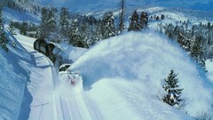 Nature winter snow trains