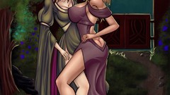 Nature woman Anime blondes smiling anime girls blue eyes yuri 