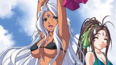 Nature woman Anime white hair smiling anime girls green eyes 