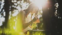 Nature woman bokeh blondes sunlight girls with glasses girls in 