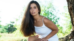 Nature woman brown eyes brunettes models playa Nadira A
