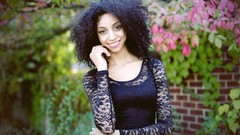 Nature woman brunettes models curly hair black people girls in 