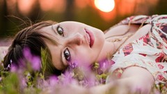 Nature woman brunettes models girls in nature