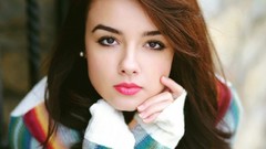 Nature woman brunettes models girls in nature