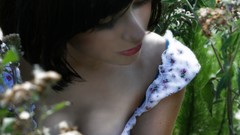 Nature woman cleavage girls in nature