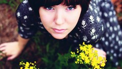 Nature woman close-up blue eyes brunettes portraits