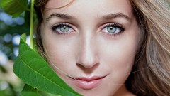 Nature woman close-up lips faces outdoors blondes Elise A