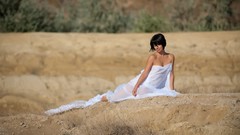 Nature woman dress brunettes models black hair