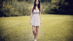 Nature woman dress brunettes sandals