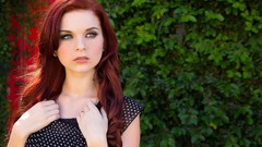 Nature woman dress shirts long hair blue eyes models redheads 