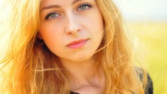 Nature woman faces blondes hazel eyes