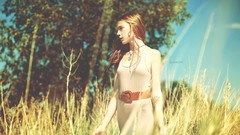 Nature woman fields blondes tattoos models girls in nature