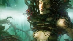 Nature woman forests surreal fantasy art