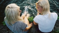 Nature woman Friends blondes smiling brunettes teen