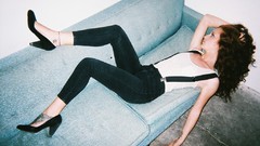 Nature woman Friends blondes smiling brunettes teen arms raised