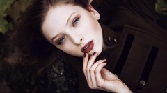 Nature woman lips military faces brunettes