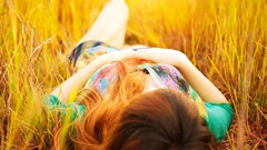 Nature woman lying down