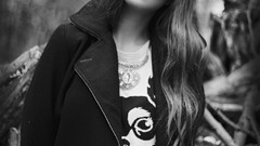 Nature woman monochrome long hair