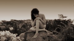 Nature woman monochrome nude