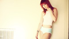 Nature woman monochrome redheads panties portraits