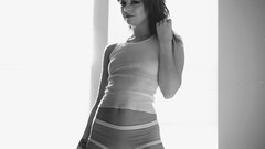 Nature woman monochrome shirts panties portraits