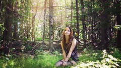 Nature woman sitting redheads