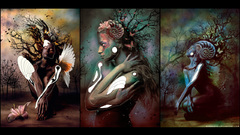 Nature woman solitude surreal bodyart