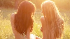 Nature woman sunny blondes brunettes nude