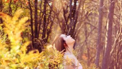 Nature woman vintage sunlight forests